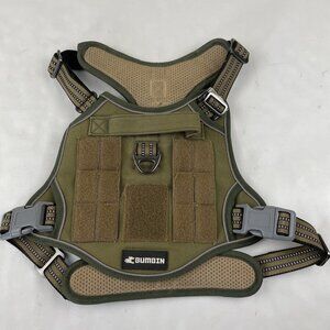 BUMBIN Tactical Dog Harness Large Dogs Famous TikTok No Pull Military Green